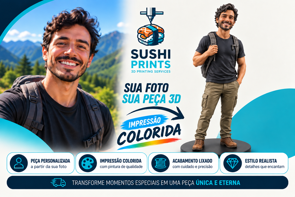 Personalização por Foto Colorida | 1 Pessoa
