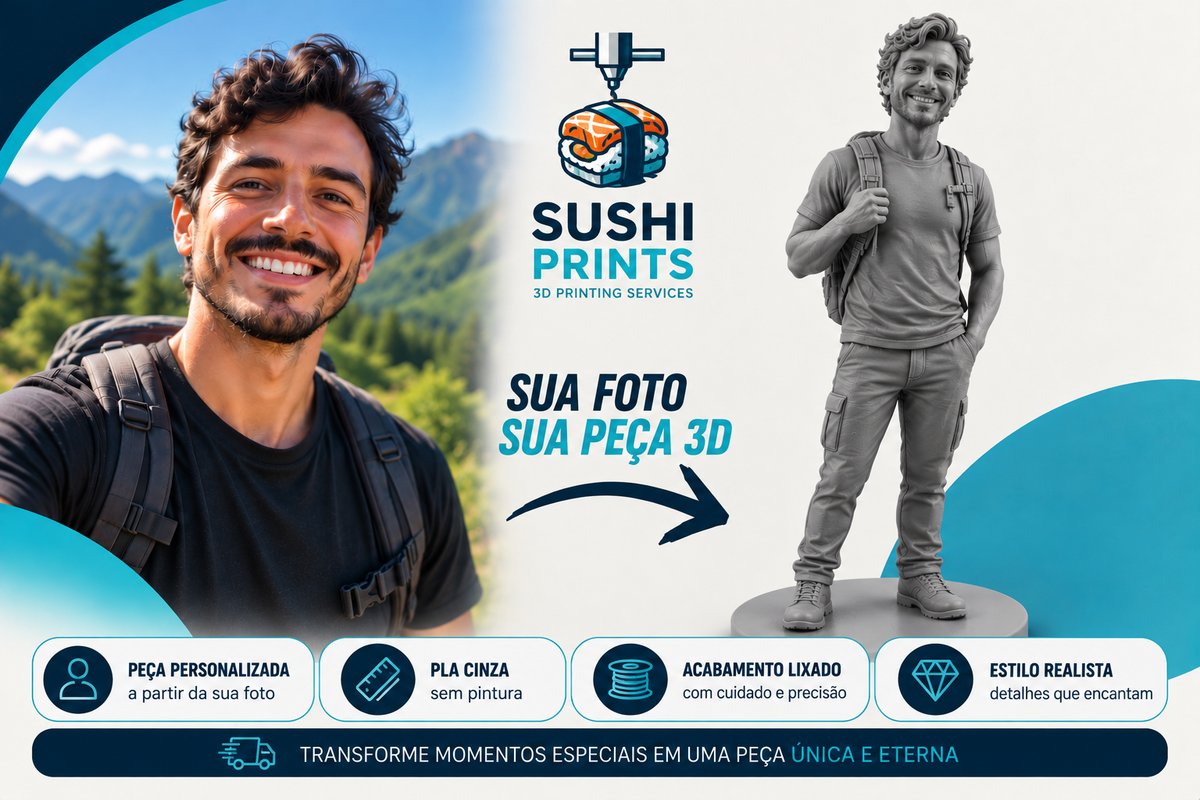 Personalização por Foto Cinza | 1 Pessoa