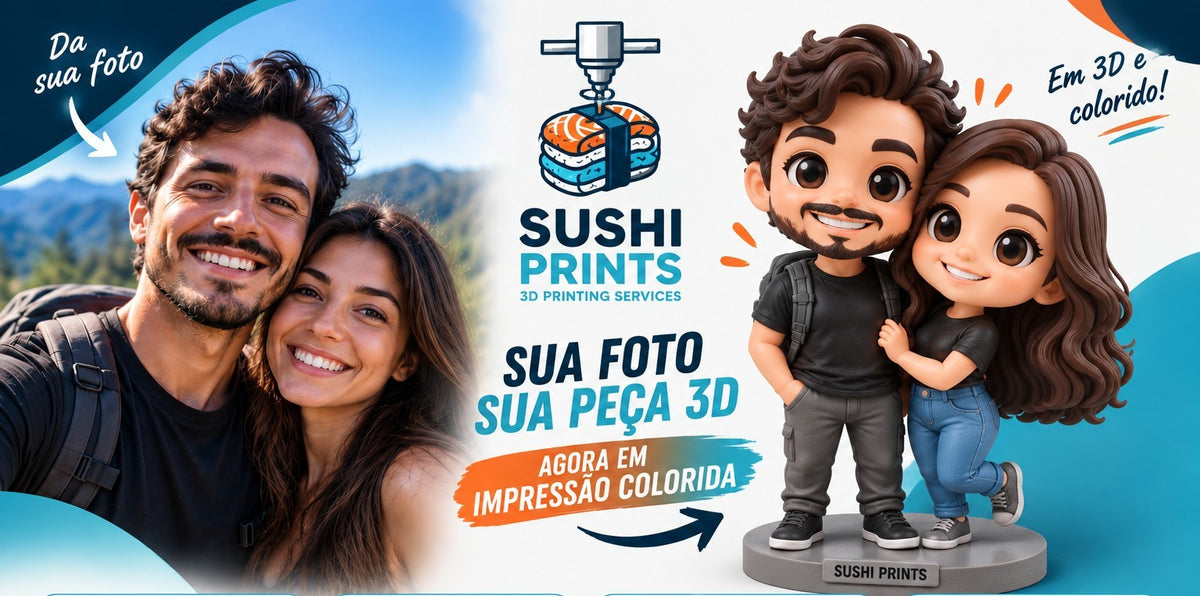 Personalização por Foto Colorida ( CHIBI ) | 2 Pessoas